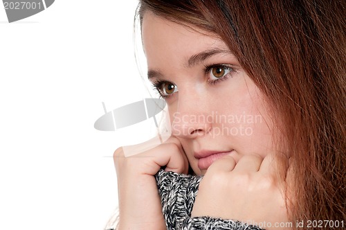 Image of Woman posing in sweater