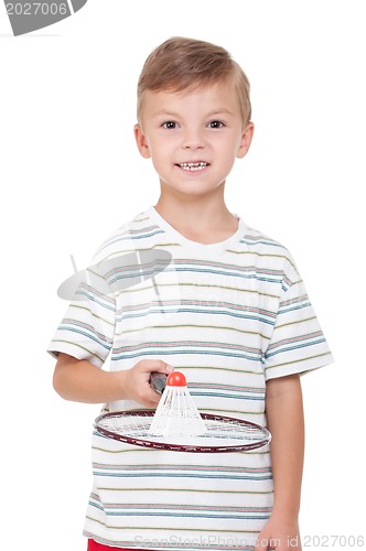 Image of Boy with badminton racket