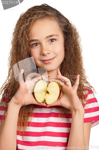 Image of Girl with apple