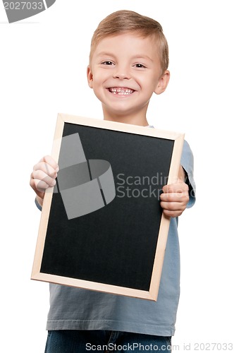 Image of Boy with blackboard