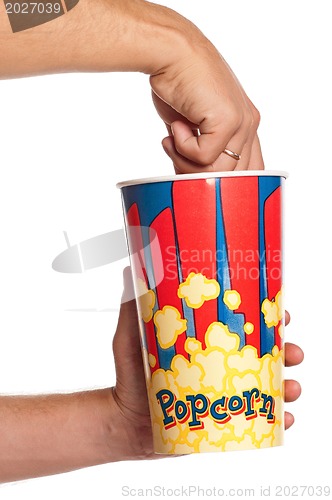 Image of Hand with popcorn