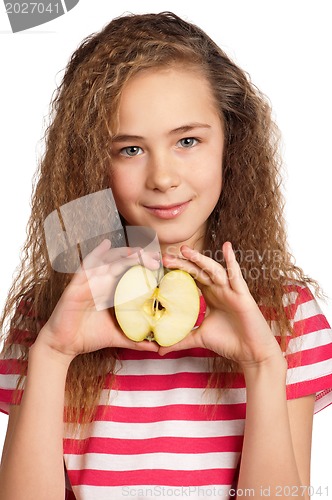 Image of Girl with apple