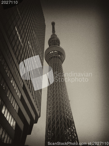 Image of Architectural detail of Tokyo, Black and White view