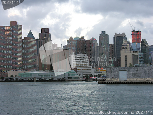 Image of Beautiful panoramic view of Manhattan skyline and skyscrapers fr