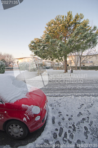 Image of Streets after a Snowstorm in Pisa, Italy