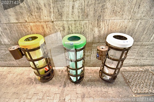 Image of Trashbin Collectors in Florence Train Station