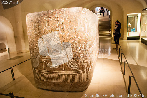Image of PARIS - OCT 12: Egyptian area in Louvre Museum, October 12, 2008