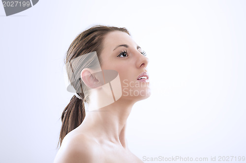 Image of Graceful woman craning her neck