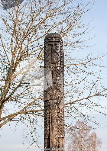 Image of wooden statue of the ancient pagan deities