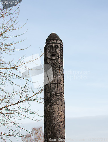 Image of wooden statue of the Slavic god Perun
