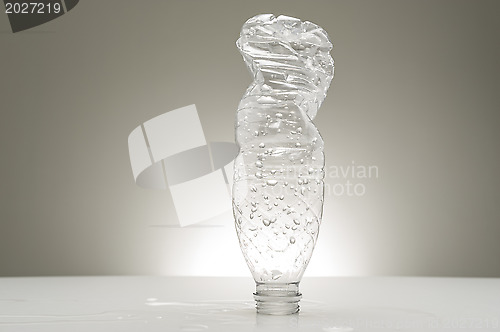 Image of Empty recyclable plastic water bottle