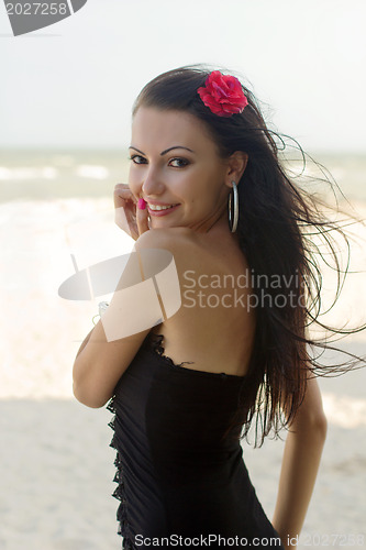 Image of smiling lovely young brunette