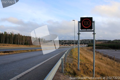 Image of Motorway with Maximum Speed Sign