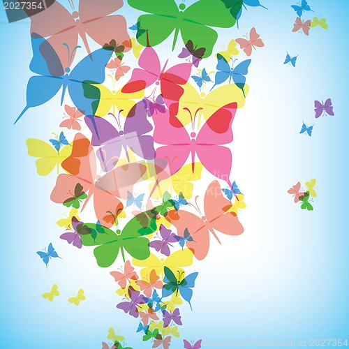 Image of Colorful background with butterfly, beautiful decorative background . EPS10