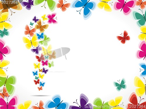 Image of Colorful background with butterfly, beautiful decorative background 