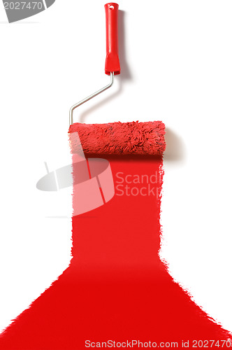 Image of red carpet paint roller