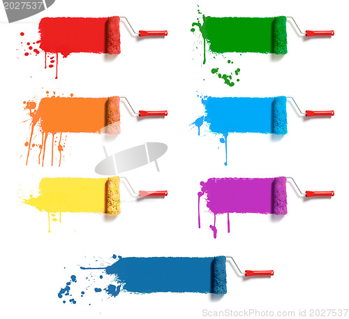 Image of color paint rollers