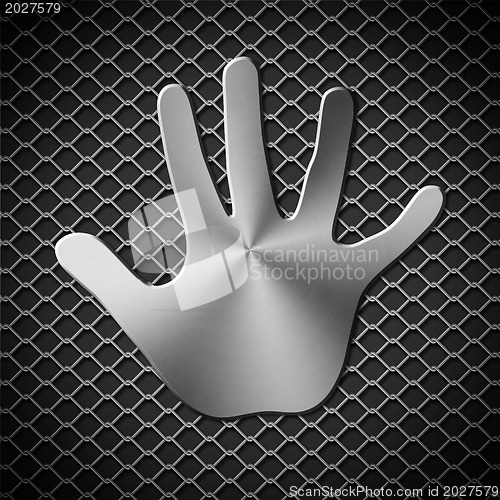 Image of metal handprint