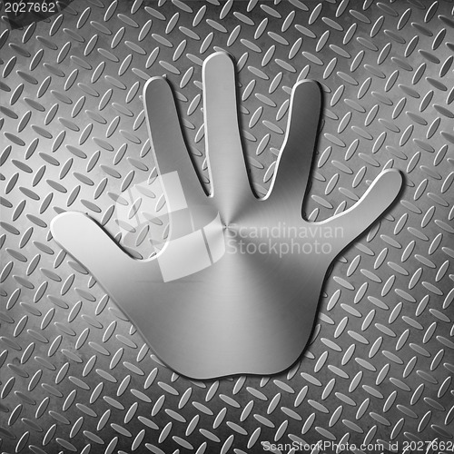 Image of metal handprint