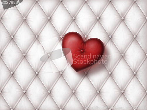 Image of white leather with heart