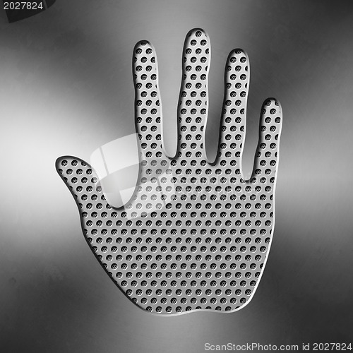 Image of metal handprint