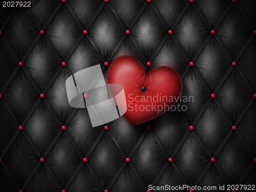 Image of luxury black leather with heart