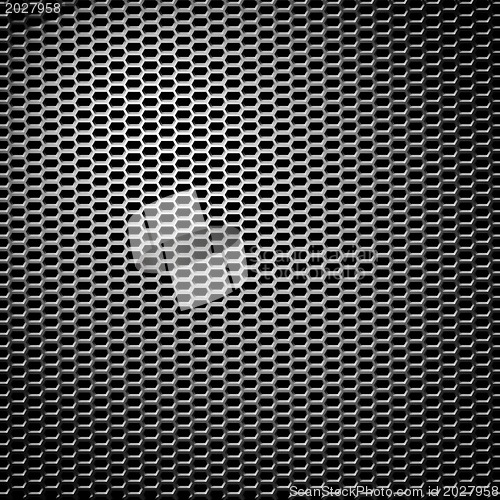 Image of metal honeycomb grid