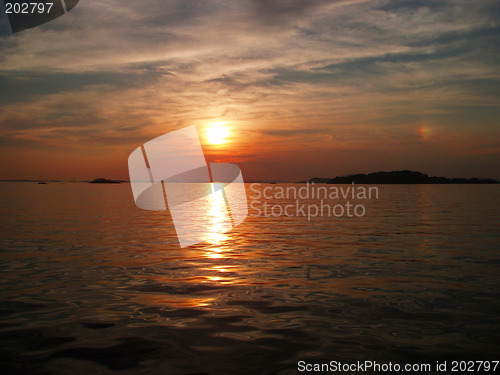 Image of Sunset with 2 suns?