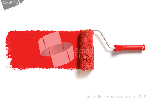 Image of red paint roller