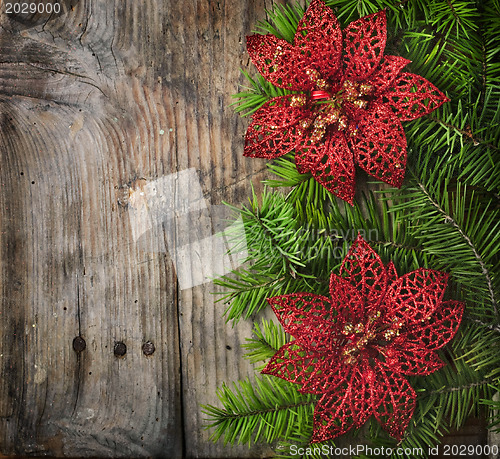 Image of Christmas Wooden Background