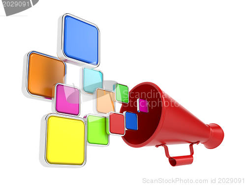 Image of Empty Icons Taking off from the Megaphone.