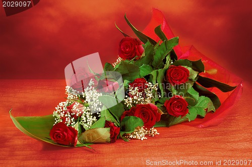 Image of Bouquet of fresh red roses