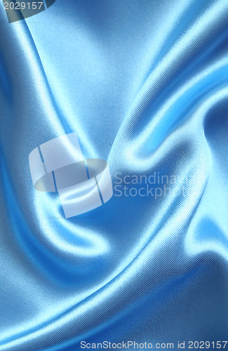 Image of Smooth elegant blue silk as background