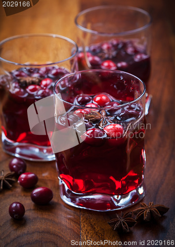 Image of Hot drink with cranberries for