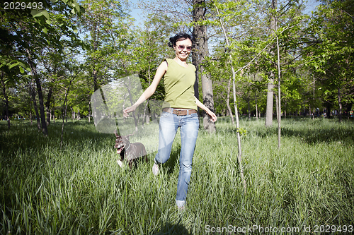 Image of Happy with dog