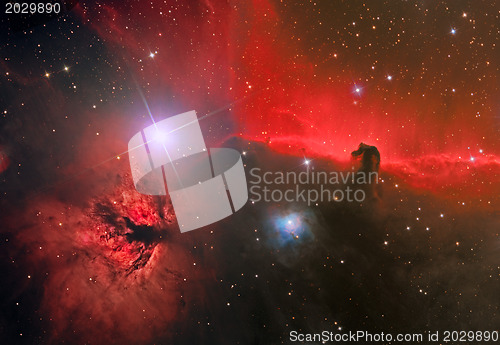 Image of HorseHead and Flame Nebula
