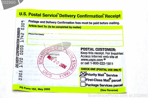 Image of USPS Delivery confirmation