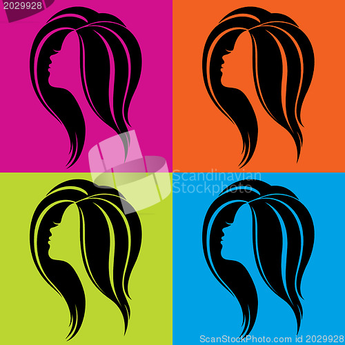 Image of Girl's profile in pop-art style