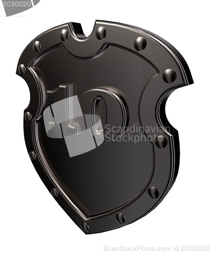 Image of number on metal shield