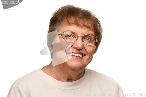 Image of Beautiful Senior Woman Portrait on White