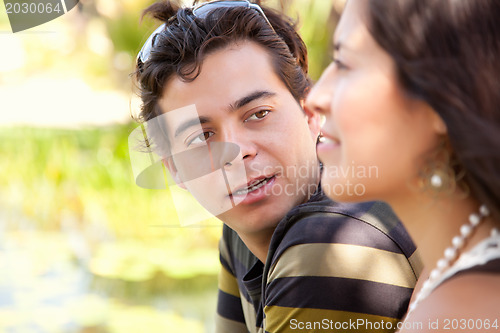 Image of Attractive Hispanic Couple Portrait Outdoors