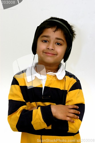 Image of Kid listening to music