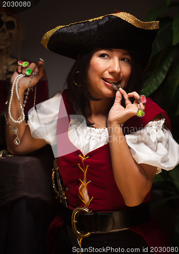 Image of Dramatic Female Pirate Scene

