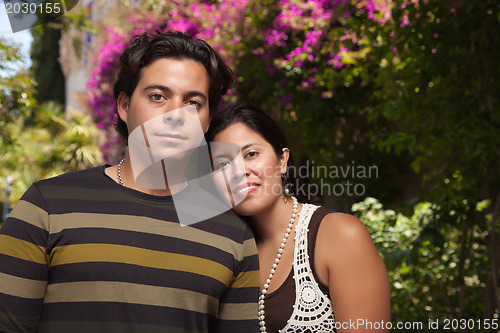 Image of Happy Attractive Hispanic Couple At The Park