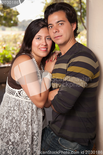Image of Attractive Hispanic Couple Portrait Outdoors