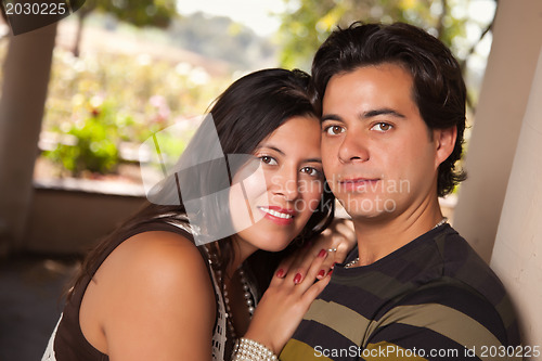 Image of Attractive Hispanic Couple Portrait Outdoors