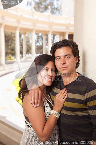 Image of Happy Attractive Hispanic Couple At The Park
