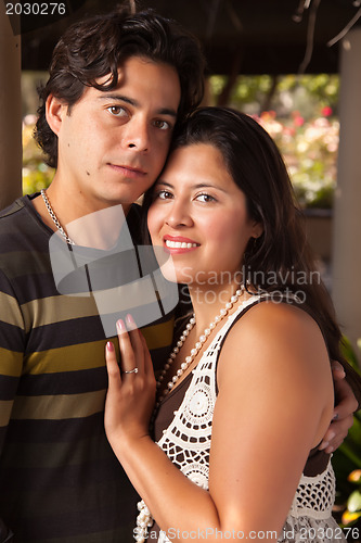 Image of Attractive Hispanic Couple Portrait Outdoors