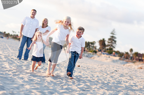 Image of Adorable Caucasian Family on a Walk