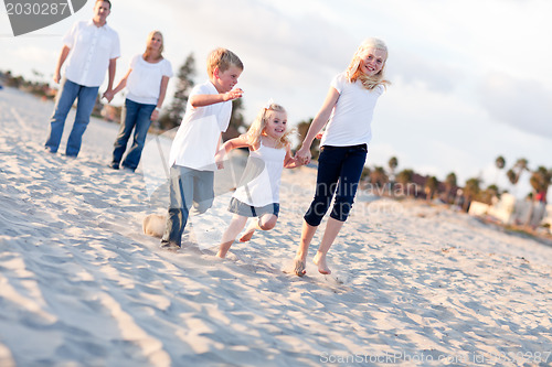 Image of Adorable Caucasian Family on a Walk